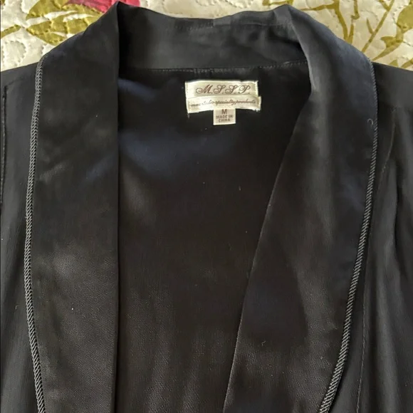 Vintage Women's Black Satin-Trim Blazer Jacket - Picture 3 of 11